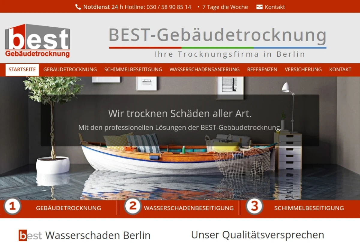 Best Gebäudetrocknung Webdesign