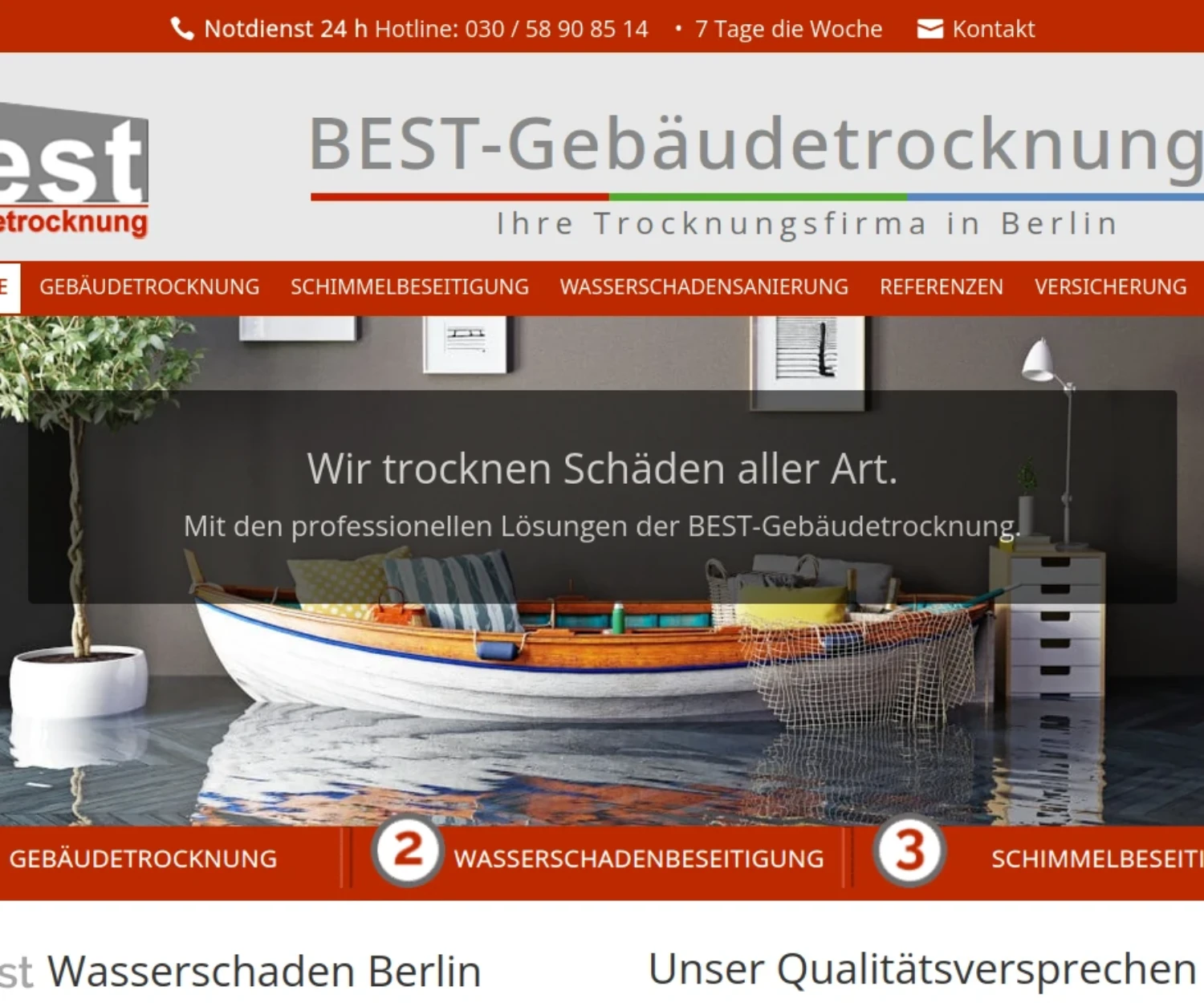 Best Gebäudetrocknung Webdesign