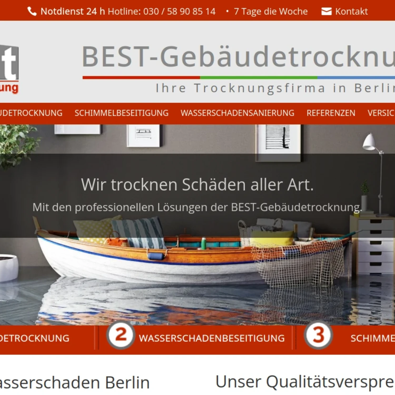 Best Gebäudetrocknung Webdesign