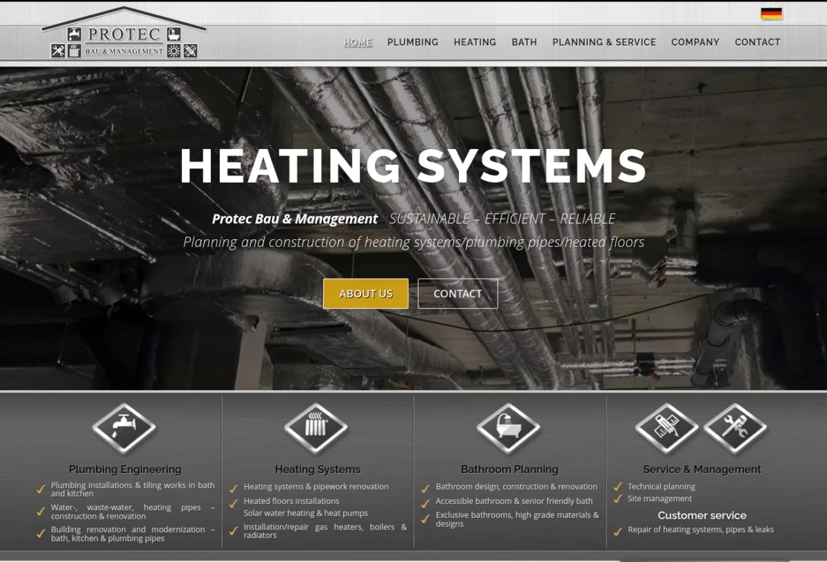 Protec Bau & Management Webdesign