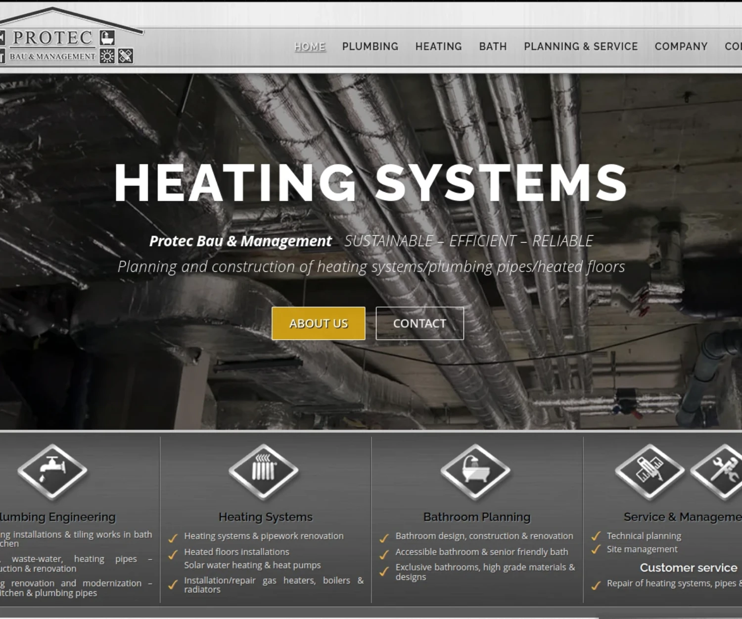 Protec Bau & Management Webdesign