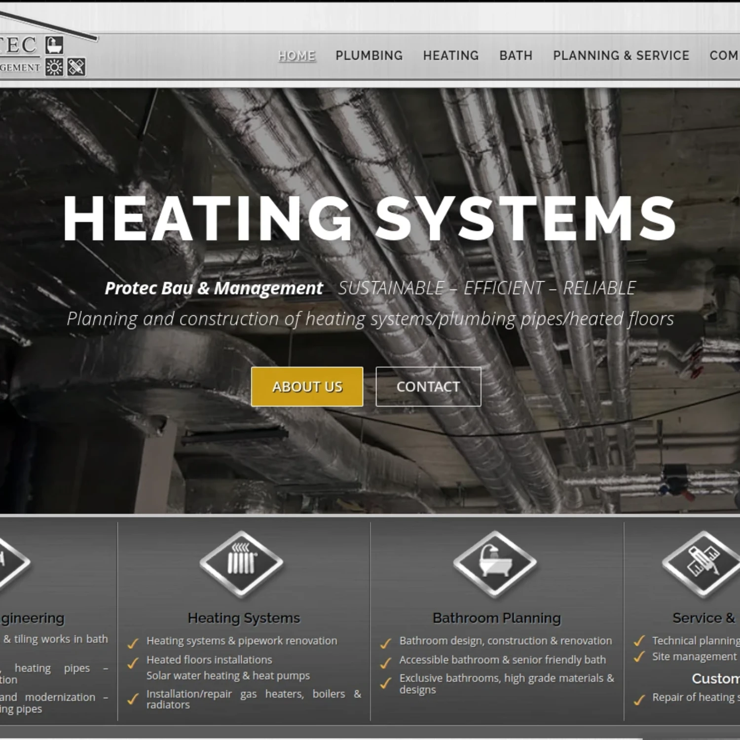 Protec Bau & Management Webdesign