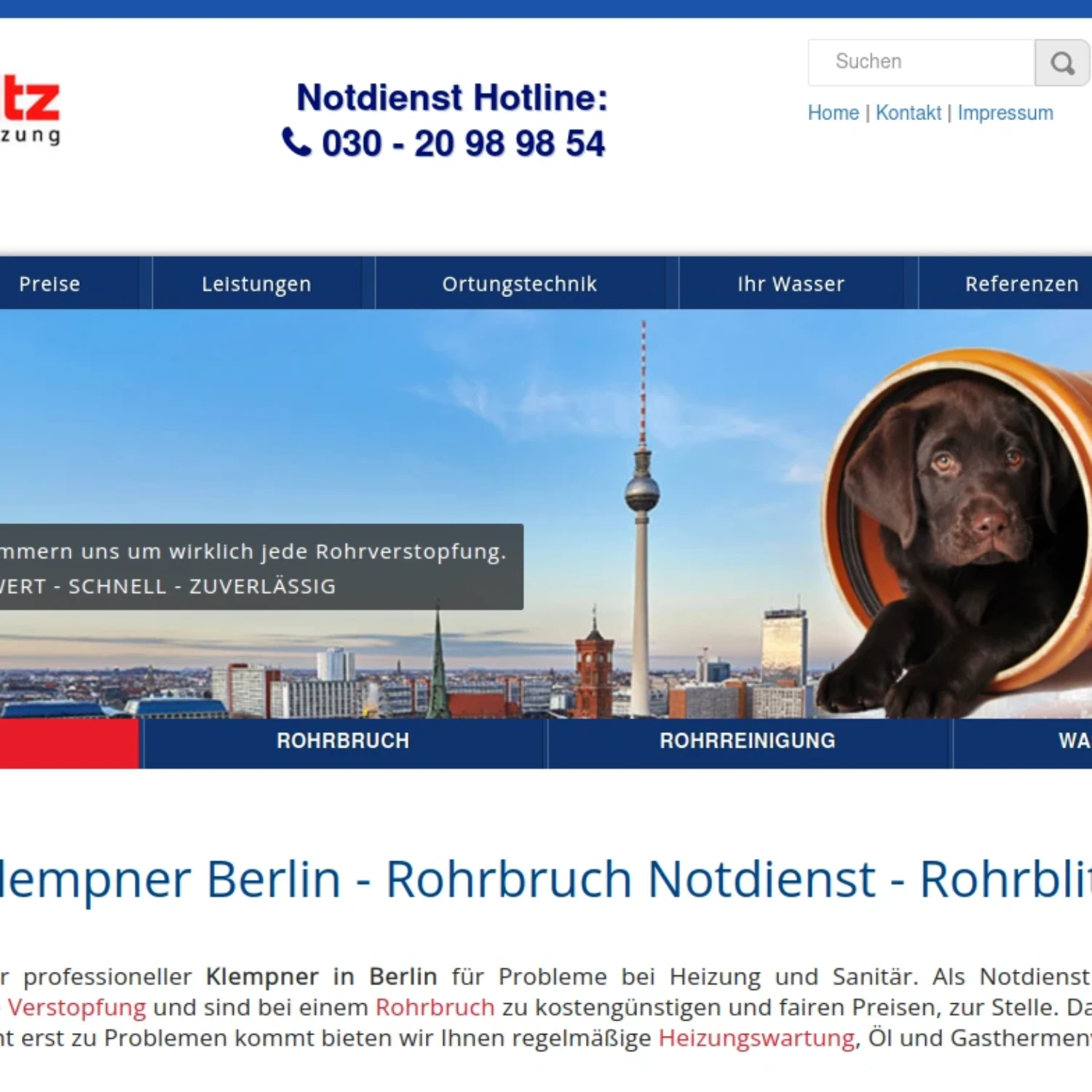 rohrblitz-berlin.de Webdesign