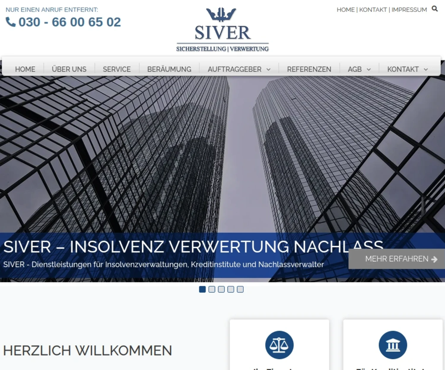 SIVER Sicherstellung & Verwertung Webdesign