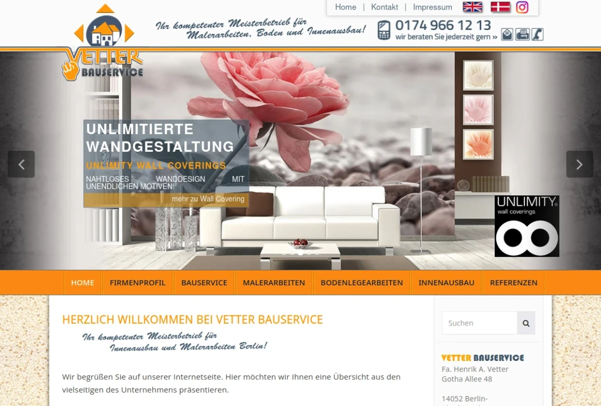 Vetter Bauservice Webdesign