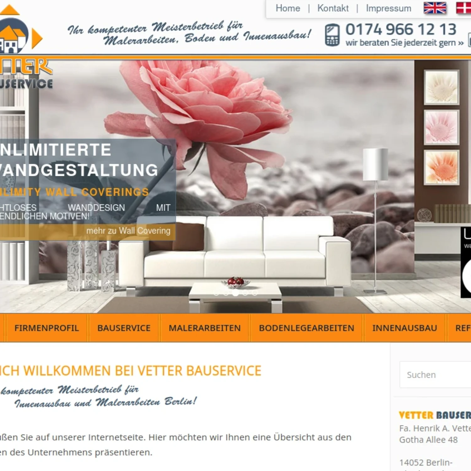 Vetter Bauservice Webdesign
