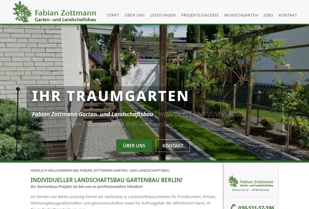 Fabian Zottmann Gartenbau Webdesign