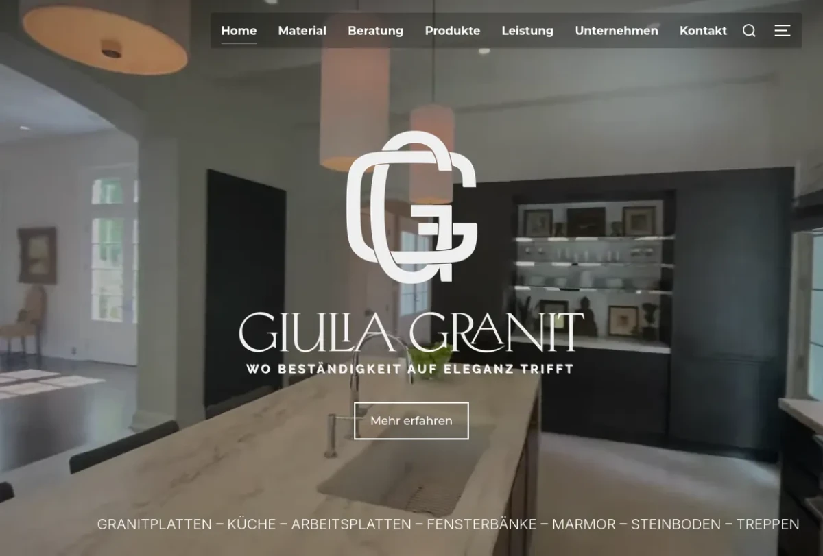 GIULIA GRANIT Natursteinmanufaktur Webdesign