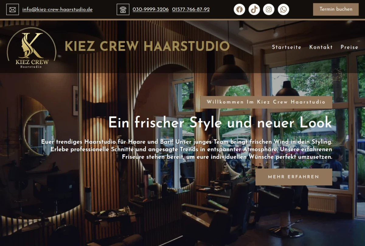Kiez Crew Haarstudio Webdesign