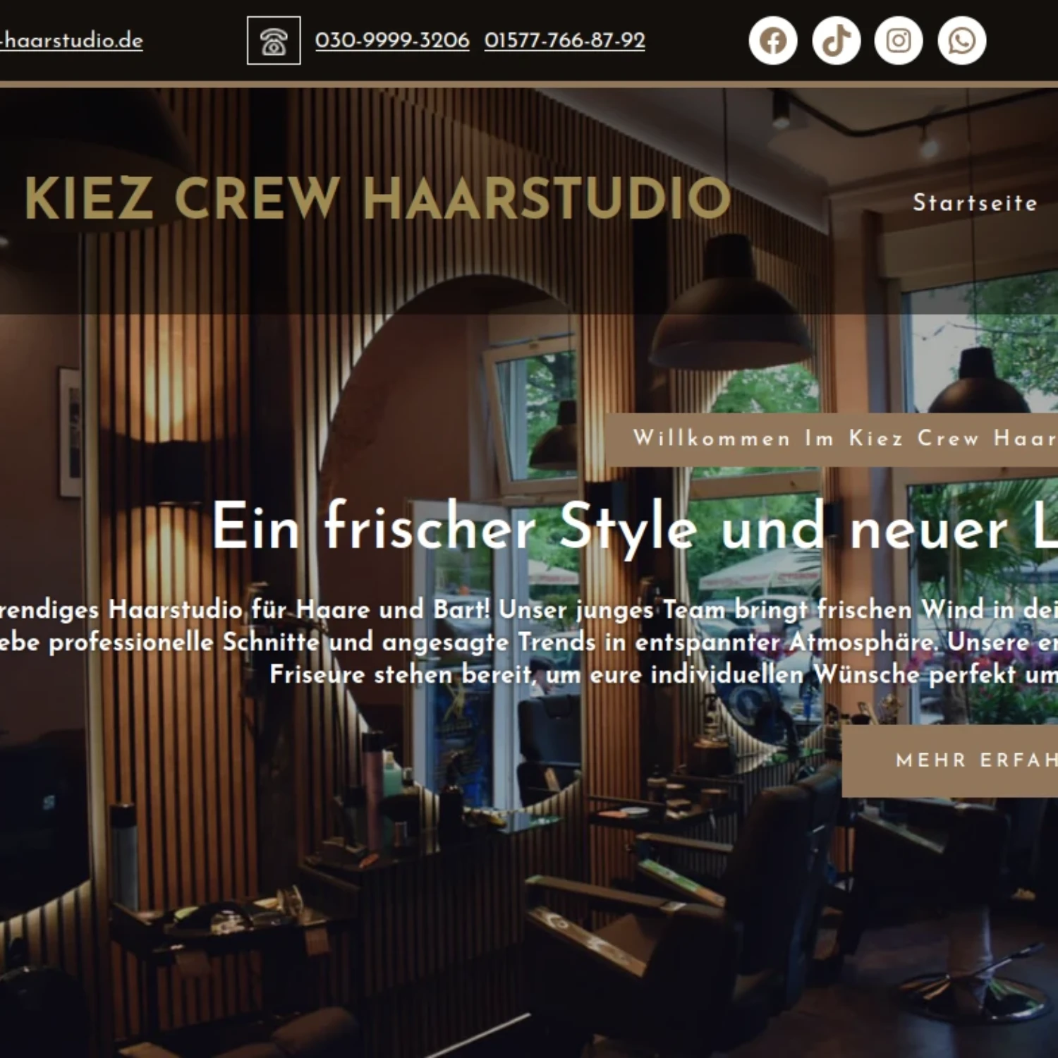 Kiez Crew Haarstudio - Webdesign