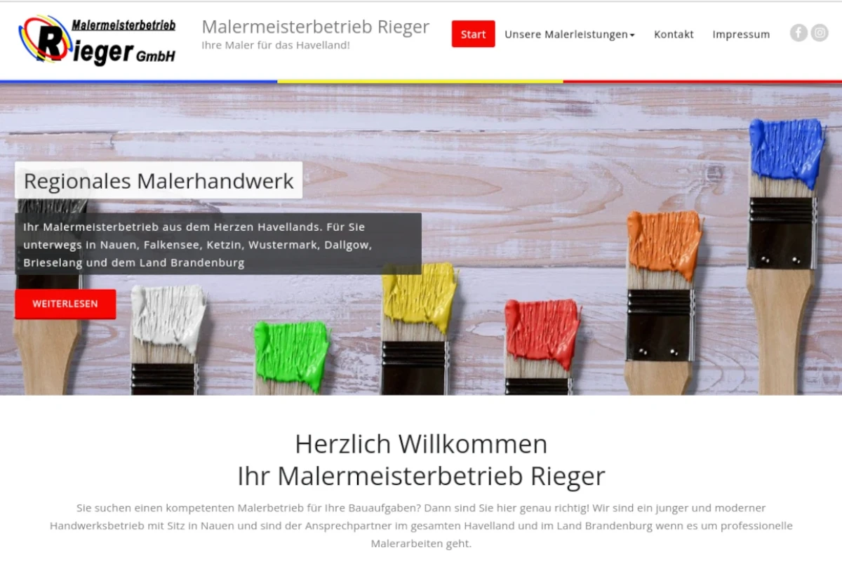 Malermeisterbetrieb Rieger GmbH Webdesign