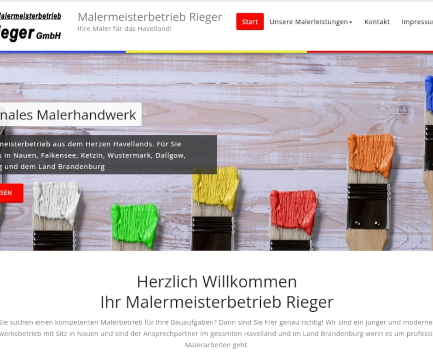 Malermeisterbetrieb Rieger - Webdesign