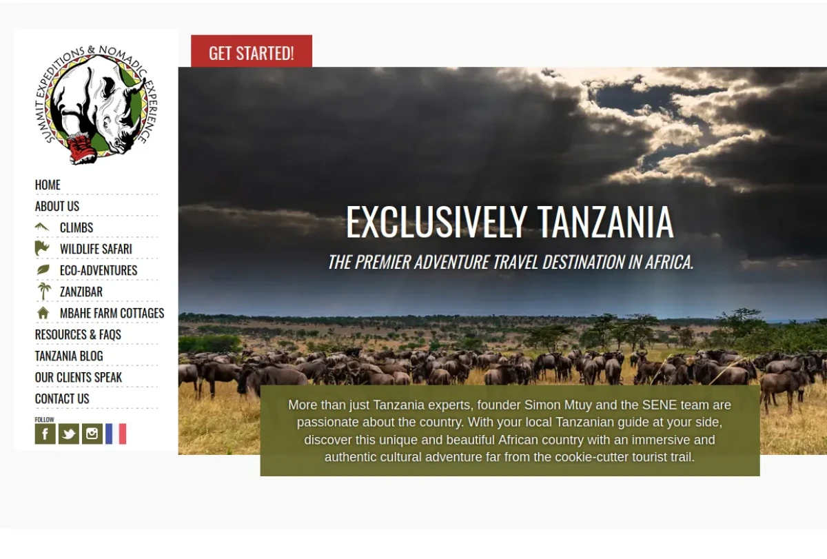 Nomadic Experience Tansania Safari Webdesign